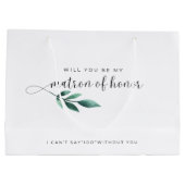 Grand Sac Cadeau Élégante Calligraphie Matron D'Honneur Proposition (Dos)