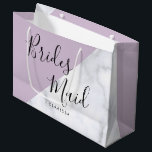Grand Sac Cadeau Élégante femme de chambre violette pastel et marbr<br><div class="desc">Design élégant en marbre blanc et violet.</div>