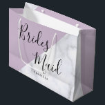 Grand Sac Cadeau Élégante femme de chambre violette pastel et marbr<br><div class="desc">Design élégant en marbre blanc et violet.</div>