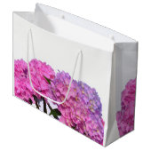 Grand Sac Cadeau Elégante florales violettes roses hydrangées (Devant Angle)