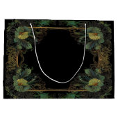 Grand Sac Cadeau Élégante moody victorienne vert foncé botanique (Dos)