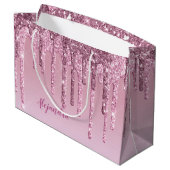 Grand Sac Cadeau Elégante parties scintillant élégante en or rose r (Dos Angle)