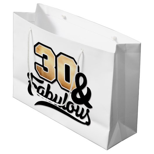 Grand Sac Cadeau Elégante trente fabuleuses femmes d'anniversaire (Devant Angle)