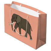 Grand Sac Cadeau Éléphant Animal (Dos Angle)