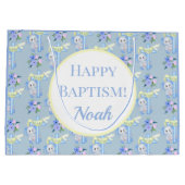 Grand Sac Cadeau Elephant Bébé avec Dove Croix Joyeux Baptême (Dos)