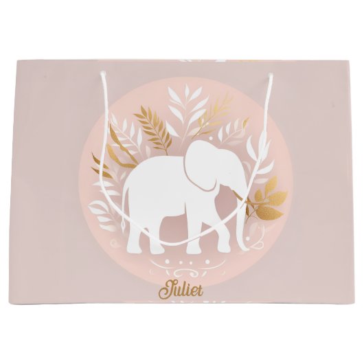 Grand Sac Cadeau éléphant blanc (Devant)