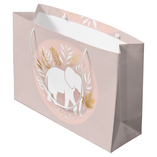 Grand Sac Cadeau éléphant blanc (Dos Angle)