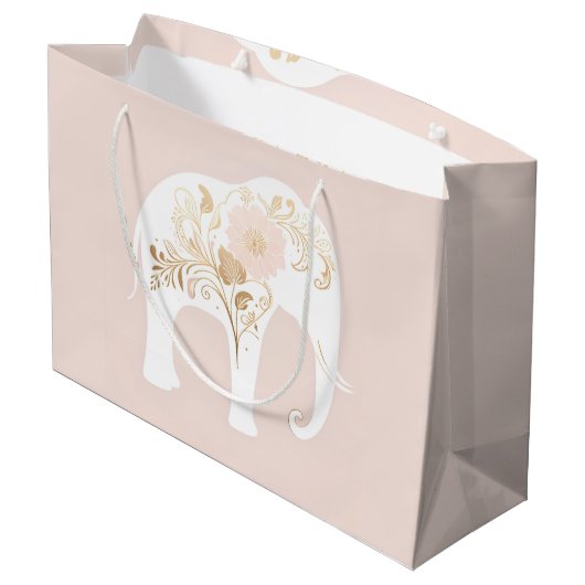 Grand Sac Cadeau éléphant blanc géant (Dos Angle)