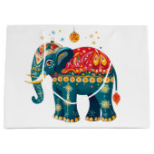 Grand Sac Cadeau Éléphant Diwali  (Devant)