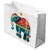 Grand Sac Cadeau Éléphant Diwali  (Dos Angle)