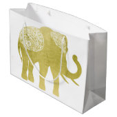 Grand Sac Cadeau Éléphant en filigrane d'or (Dos Angle)