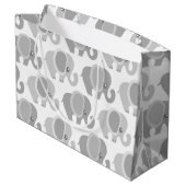 Grand Sac Cadeau Éléphant gris neutre de beau bébé (Dos Angle)