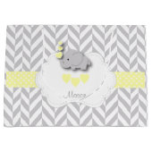 Grand Sac Cadeau Eléphant Jaune Design - Baby Boy Douche (Devant)