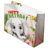 Grand Sac Cadeau Elephant Jungle Safari Anniversaire (Devant Angle)