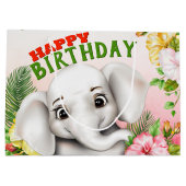 Grand Sac Cadeau Elephant Jungle Safari Fille Anniversaire (Dos)