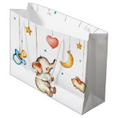 Grand Sac Cadeau Eléphant mignon (Devant Angle)