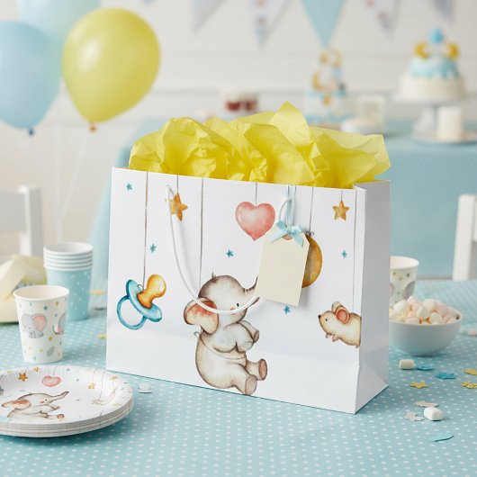 Grand Sac Cadeau Éléphant mignon