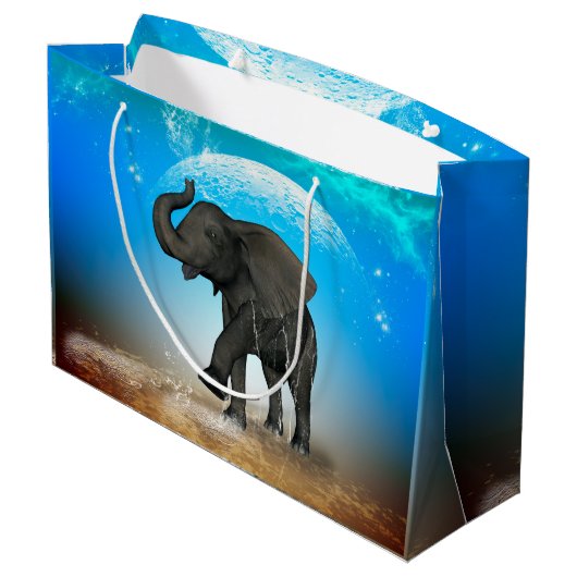 Grand Sac Cadeau Éléphant mignon de bébé (Dos Angle)