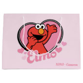 Grand Sac Cadeau Elmo dans le coeur Valentine (Devant)