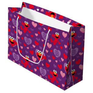Grand Sac Cadeau Elmo vous aime Motif de la Saint Valentin