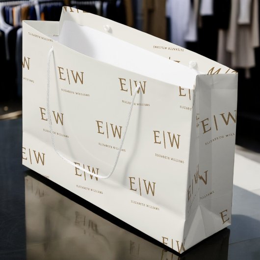 Grand Sac Cadeau Emballage d'entreprise commercial avec monogramme
