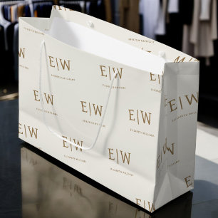 Grand Sac Cadeau Emballage d'entreprise personnalisé avec monogramm
