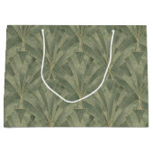 Grand Sac Cadeau Emerald Green et Gold Art déco Motif (Devant)