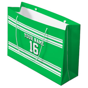 Grand Sac Cadeau Emerald Green White Team Jersey Numéro personnalis