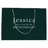 Grand Sac Cadeau Emerald Will You Be My Bridesmaid Proposal (Dos)