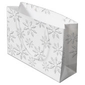 Grand Sac Cadeau Empreinte de flocon de neige (Dos Angle)
