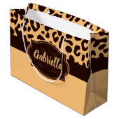Grand Sac Cadeau Empreinte de léopard (Dos Angle)