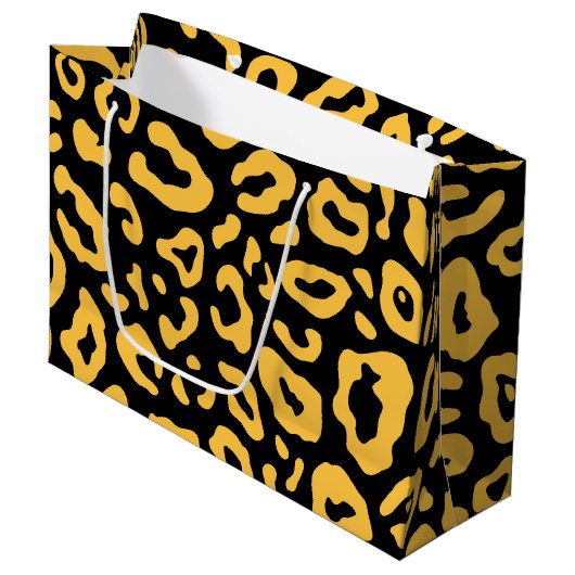 Grand Sac Cadeau Empreinte de léopard (Devant Angle)