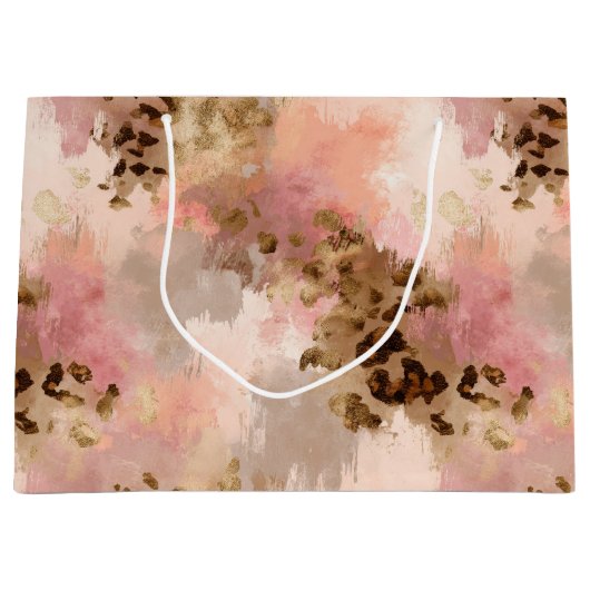 Grand sac cadeau Empreinte de léopard Abstrait (Devant)