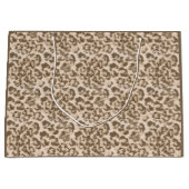 Grand Sac Cadeau empreinte de léopard beige (Devant)