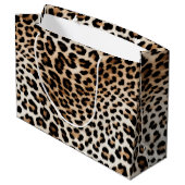 Grand Sac Cadeau Empreinte de léopard blanc chic (Dos Angle)