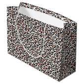 Grand Sac Cadeau Empreinte de léopard blanc noir rose (Dos Angle)