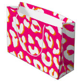 Grand Sac Cadeau Empreinte de léopard blanc rose orange (Dos Angle)