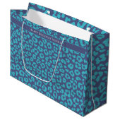 Grand Sac Cadeau Empreinte de léopard bleu (Devant Angle)