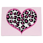 Grand Sac Cadeau Empreinte de léopard du coeur sauvage (Devant)