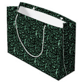 Grand Sac Cadeau Empreinte de léopard Emerald Green devis personnal (Dos Angle)