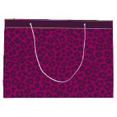 Grand Sac Cadeau Empreinte de léopard-Magenta (Dos)