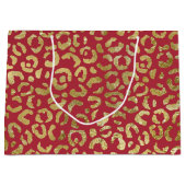 Grand Sac Cadeau Empreinte de léopard Red Gold Glam (Devant)