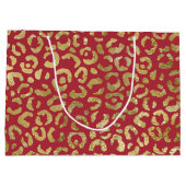 Grand Sac Cadeau Empreinte de léopard Red Gold Glam (Dos)
