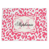 Grand Sac Cadeau Empreinte de léopard rose (Devant)