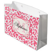 Grand Sac Cadeau Empreinte de léopard rose (Dos Angle)
