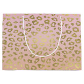 Grand Sac Cadeau Empreinte de léopard rose d'or d'Ombre (Devant)