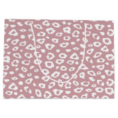 Grand Sac Cadeau Empreinte de léopard rose et blanc (Dos)