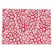 Grand Sac Cadeau Empreinte de léopard rouge et blanc (Dos)