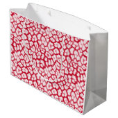 Grand Sac Cadeau Empreinte de léopard rouge et blanc (Dos Angle)