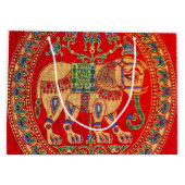 Grand Sac Cadeau Empreinte d'éléphants d'Inde orientale (Dos)